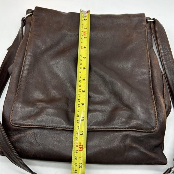 Bruno Rossi Brown Leather Messenger Style Crossbody Bag Made in Italy MCB6734R - Picture 11 of 15